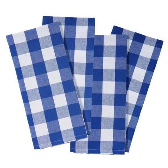 100% Cotton Quality Set of 4 Pack Kitchen Buffalo Check Plaid, Size 20''*30 Inch - Picture 1 of 7
